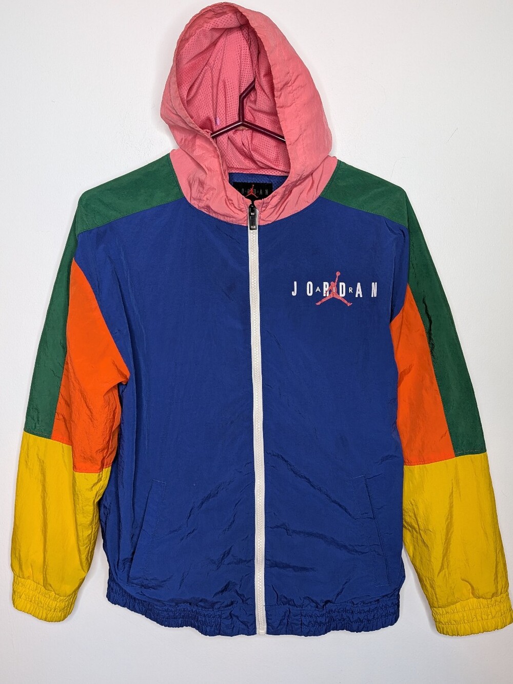 Nike Air Jordan Jumpman Color Block Windbreaker Rare Jacket  Sz 12